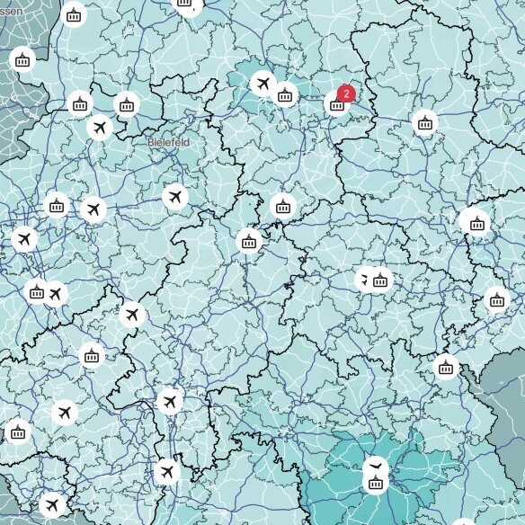 Logisplorer&reg; Heatmap mit Fokus auf Mitteldeutschland